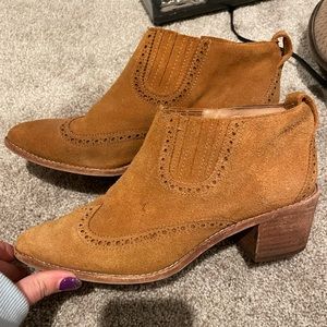 Madewell suede tan booties